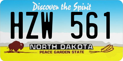ND license plate HZW561