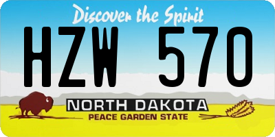 ND license plate HZW570