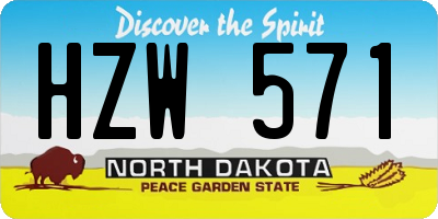 ND license plate HZW571
