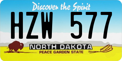 ND license plate HZW577