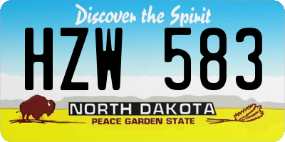 ND license plate HZW583