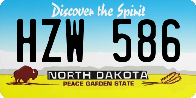 ND license plate HZW586
