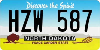 ND license plate HZW587