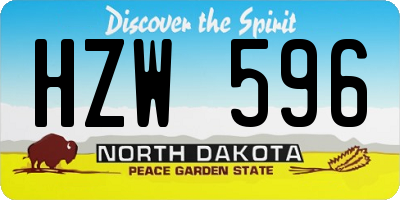 ND license plate HZW596