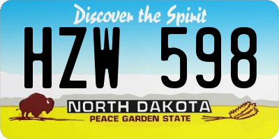 ND license plate HZW598