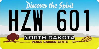 ND license plate HZW601