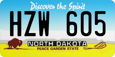 ND license plate HZW605
