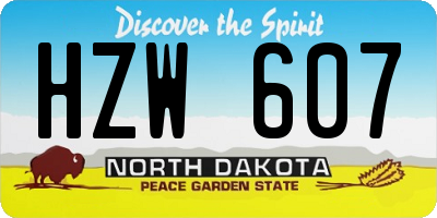 ND license plate HZW607