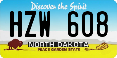 ND license plate HZW608
