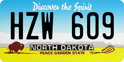 ND license plate HZW609