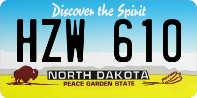 ND license plate HZW610