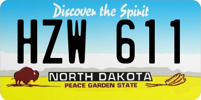ND license plate HZW611