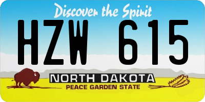 ND license plate HZW615