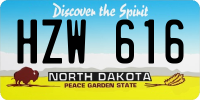 ND license plate HZW616
