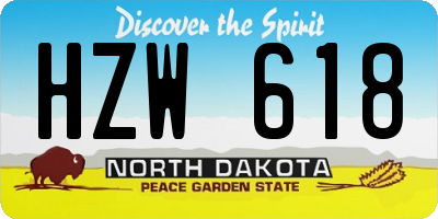 ND license plate HZW618