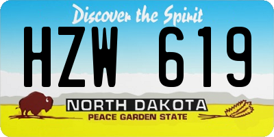 ND license plate HZW619