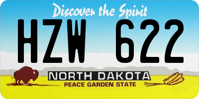 ND license plate HZW622
