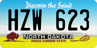 ND license plate HZW623
