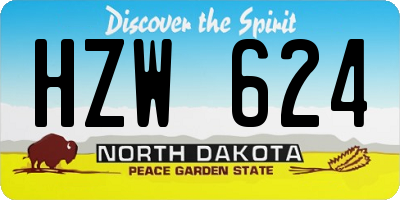 ND license plate HZW624