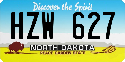 ND license plate HZW627