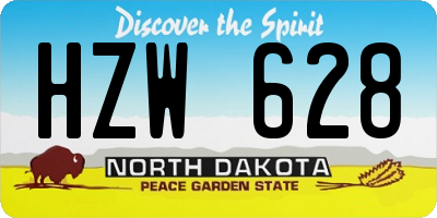 ND license plate HZW628