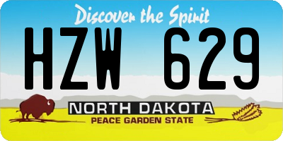ND license plate HZW629