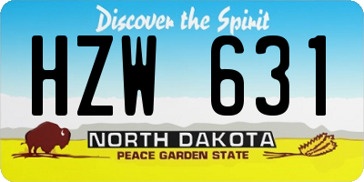 ND license plate HZW631