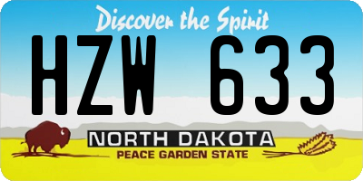 ND license plate HZW633