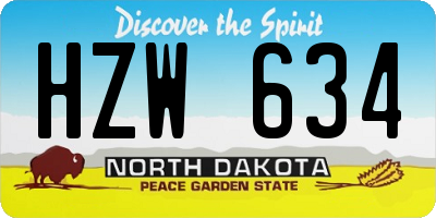 ND license plate HZW634