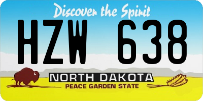ND license plate HZW638