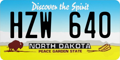 ND license plate HZW640