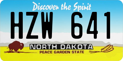 ND license plate HZW641