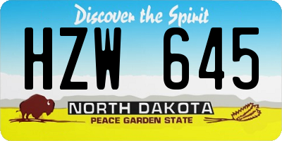 ND license plate HZW645
