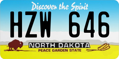 ND license plate HZW646
