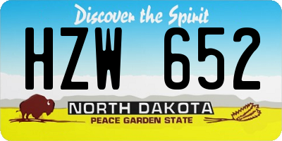 ND license plate HZW652
