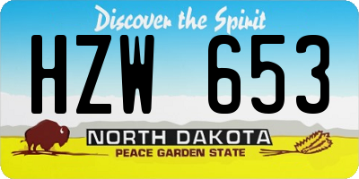 ND license plate HZW653
