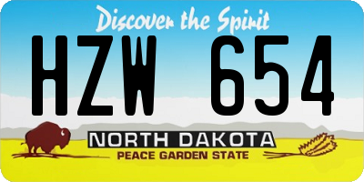 ND license plate HZW654