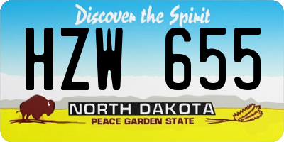 ND license plate HZW655