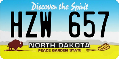 ND license plate HZW657