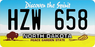 ND license plate HZW658