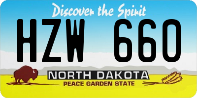 ND license plate HZW660
