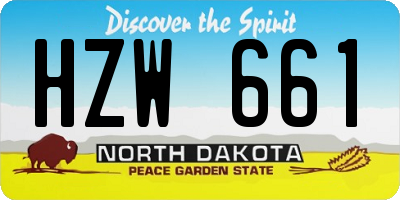 ND license plate HZW661