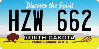 ND license plate HZW662