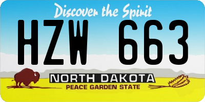 ND license plate HZW663