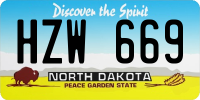ND license plate HZW669