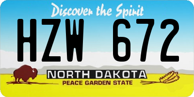 ND license plate HZW672