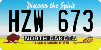 ND license plate HZW673