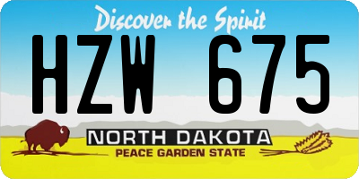 ND license plate HZW675