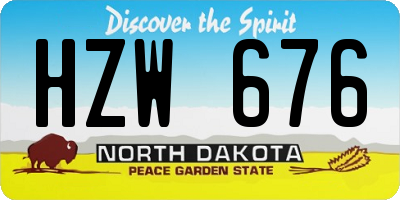 ND license plate HZW676