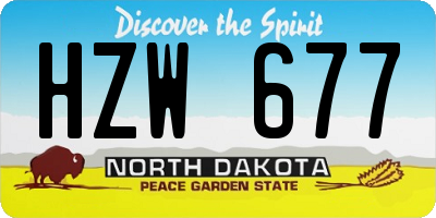ND license plate HZW677